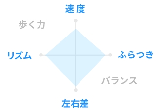 機能訓練の専門家による4つの指標で歩行を解析。